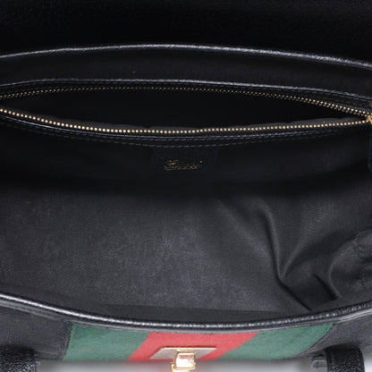 Gucci Calfskin Web Bamboo Bullet Satchel 5 of 7
