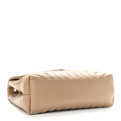 Saint Laurent Calfskin Y Quilted Monogram Medium Loulou Chain Satchel Dark Latte 4 of 11