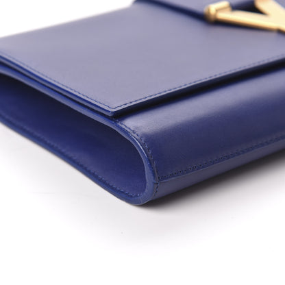 Saint Laurent Calfskin Classic Y Ligne Clutch Royal Blue 6 of 9