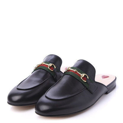 Gucci Malaga Kid Web Womens Princetown Slippers 39 Black 3 of 9