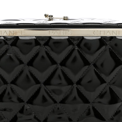 Chanel Patent Quilted Vanity Clutch Black 9 of 11