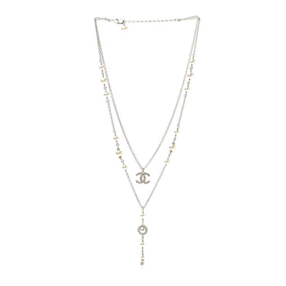 Chanel Crystal Pearl Pearls Coronation CC Layered Necklace Gold 3 of 7