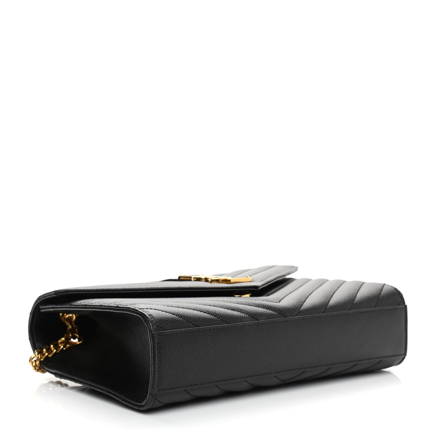 Saint Laurent Grain De Poudre Matelasse Chevron Medium Monogram Satchel Black 4 of 10