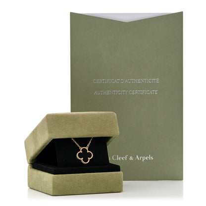 Van Cleef & Arpels VAN CLEEF & ARPELS 18K Yellow Gold Black Onyx Vintage Alhambra Pendant Necklace 6 of 6