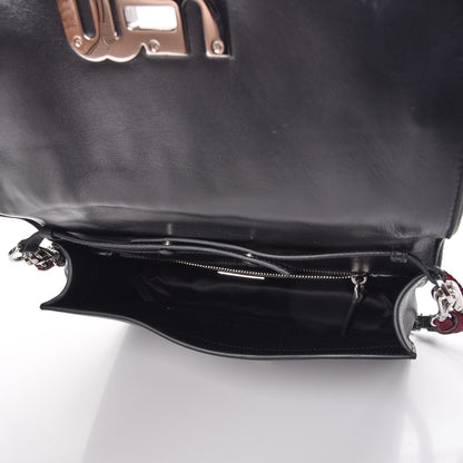 Miu Miu Nappa Matelasse Ayers Crystal Embellished Shoulder Bag Nero Black Rosa 6 of 10