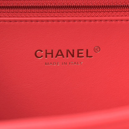 Chanel Caviar Quilted Large CC Filigree Vanity Case Red 6 of 10