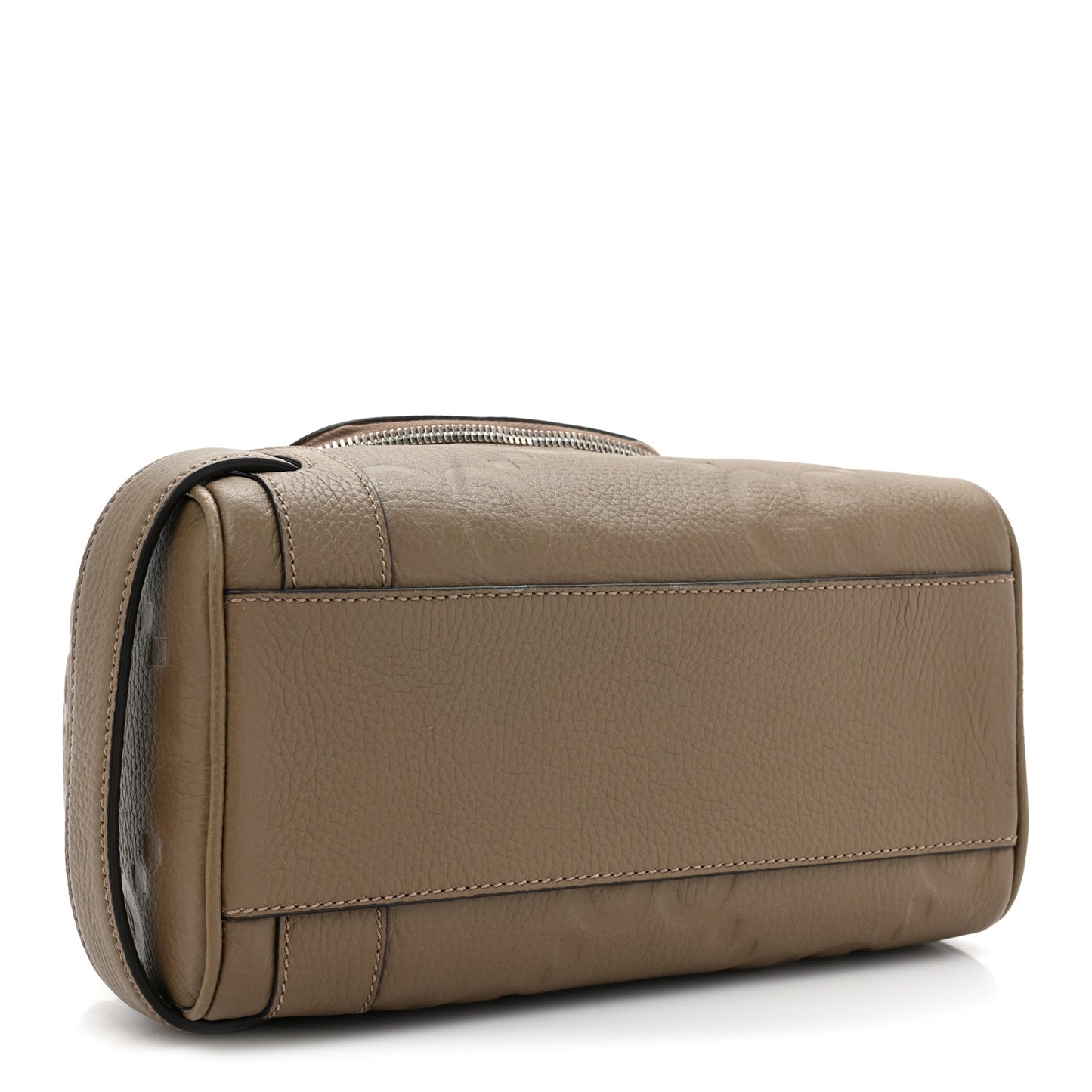 Piuma Calfskin Jumbo GG Embossed Small Toiletry Case Good Taupe