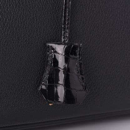 Hermes Taurillon Novillo Shiny Niloticus Crocodile Birkin Touch 30 Black 30 of 32