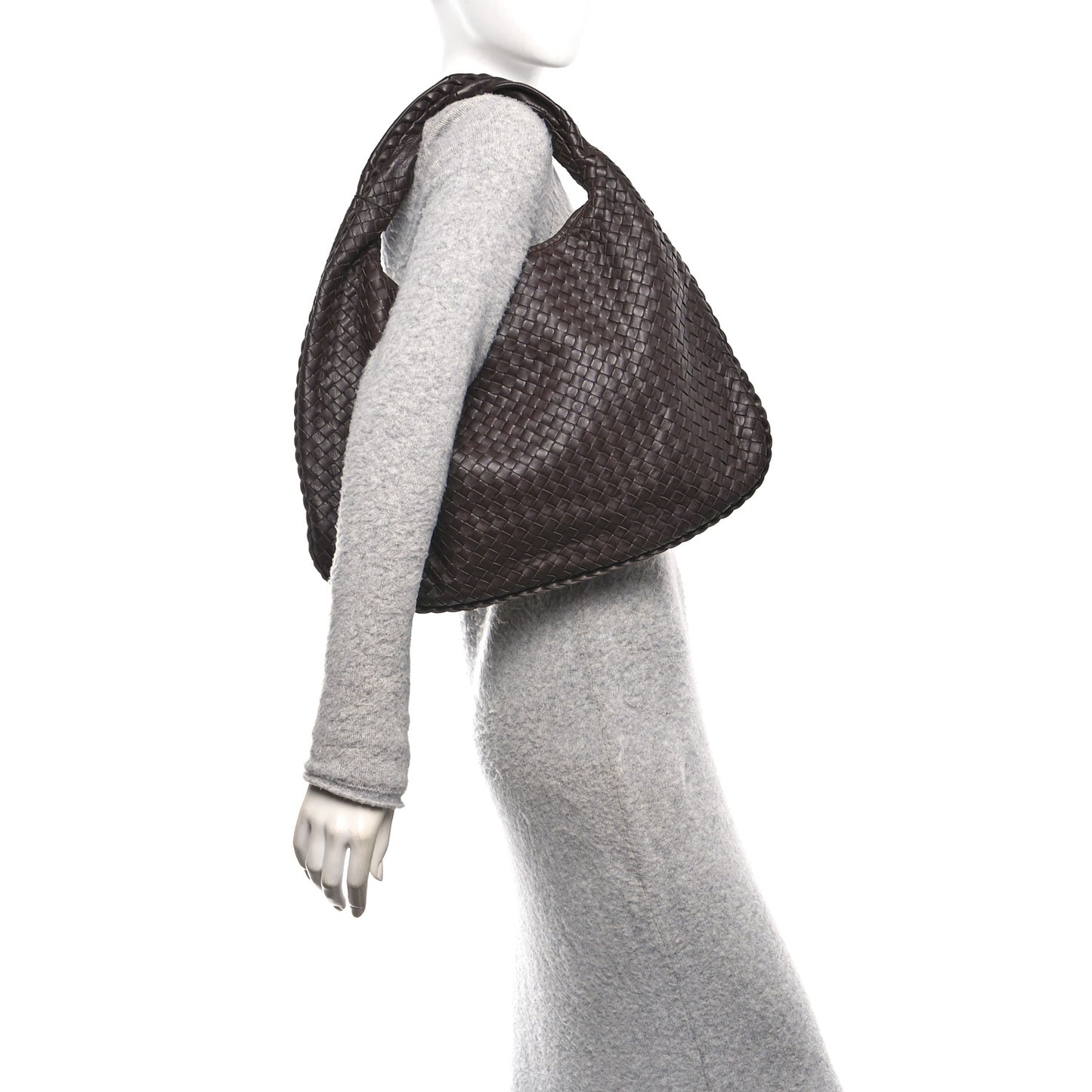 Nappa Intrecciato Medium Veneta Hobo Ebano
