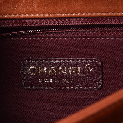 Chanel Glazed Calfskin Quilted Large Perfect Edge Flap Camel 6 of 10