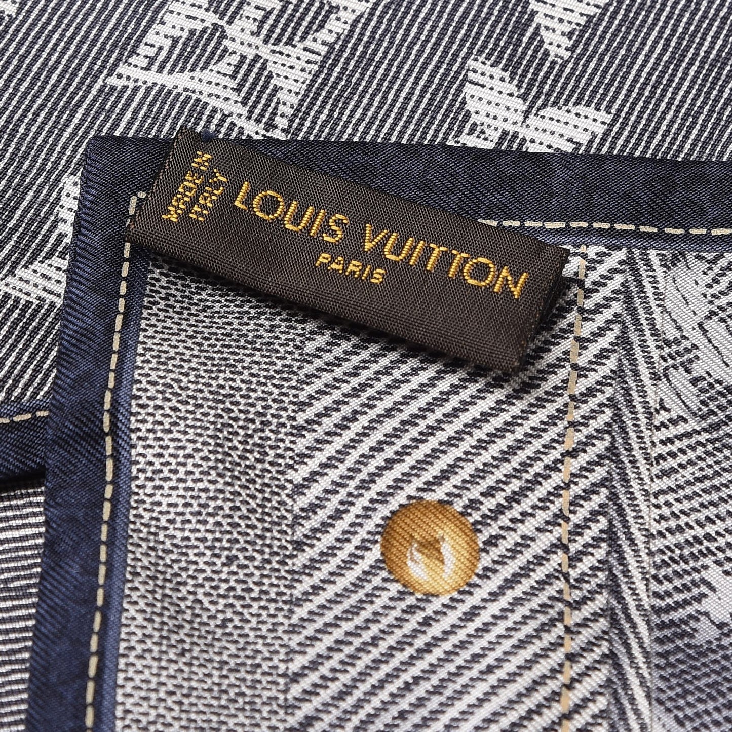 Silk Monogram New Denim Bandeau Marine