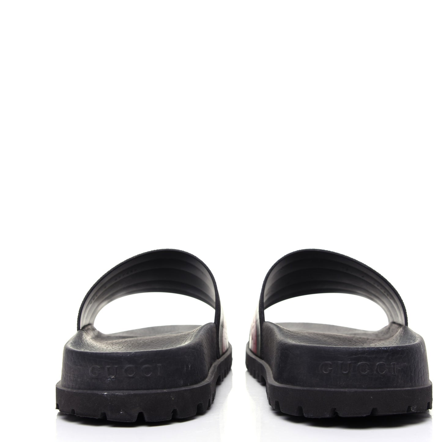 Rubber Web Mens Lug Sole Slide Sandals 9 Black Green Red