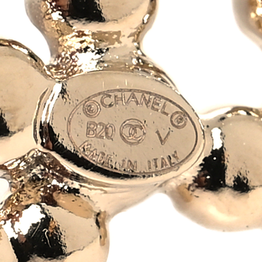 Chanel Metal Glass Swirling Pearls Brooch Pin Gold 4 of 4