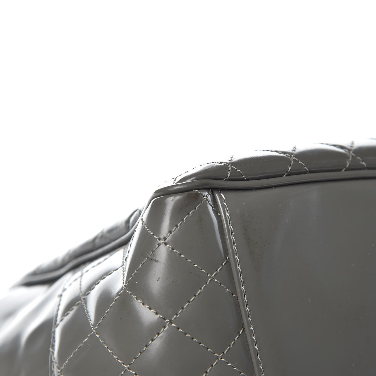 Glazed Calfskin Mademoiselle Lock Kelly Flap Bag Grey