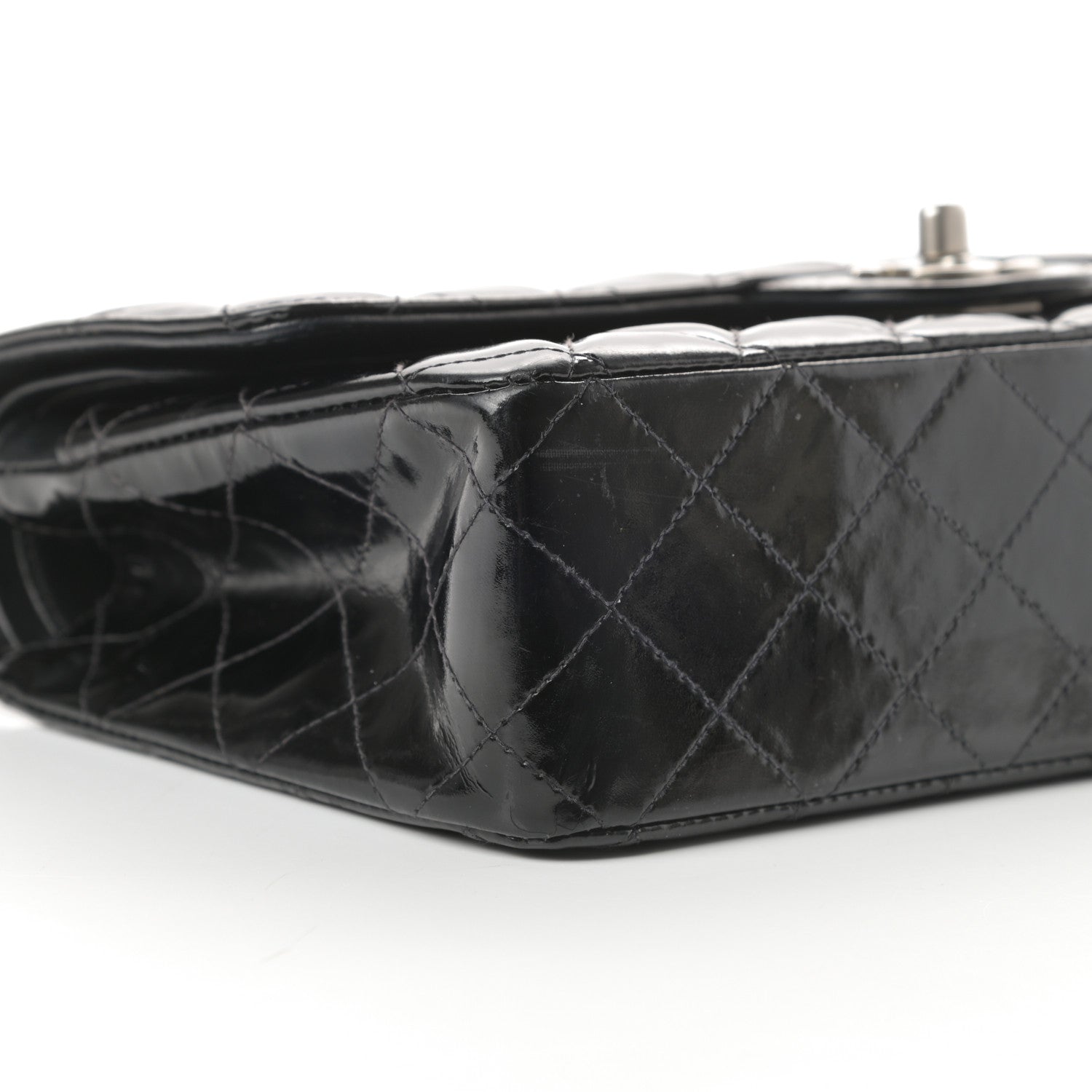 Chanel Patent Quilted Medium Double Flap Black 9 of 17