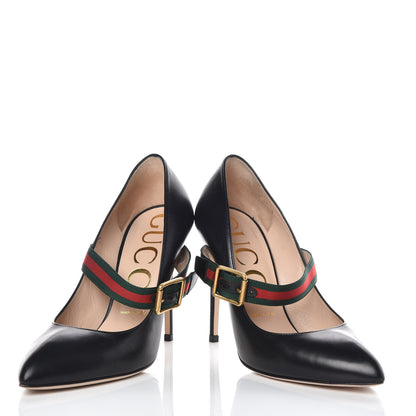 Gucci Malaga Kid Sylvie High Heel Pumps 38 Black 6 of 11