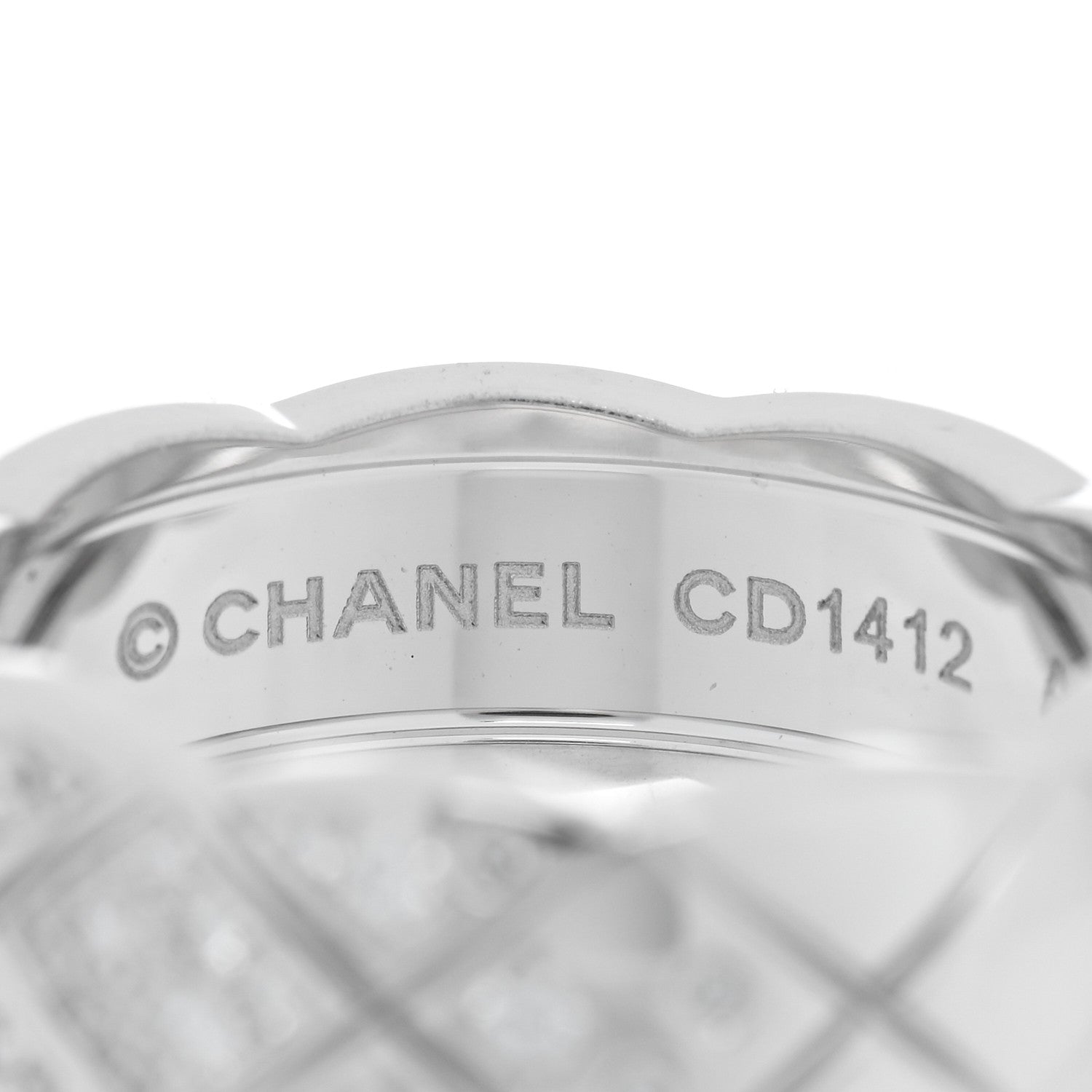 Chanel 18K White Gold Diamond Small Coco Crush Ring 52 6 4 of 4