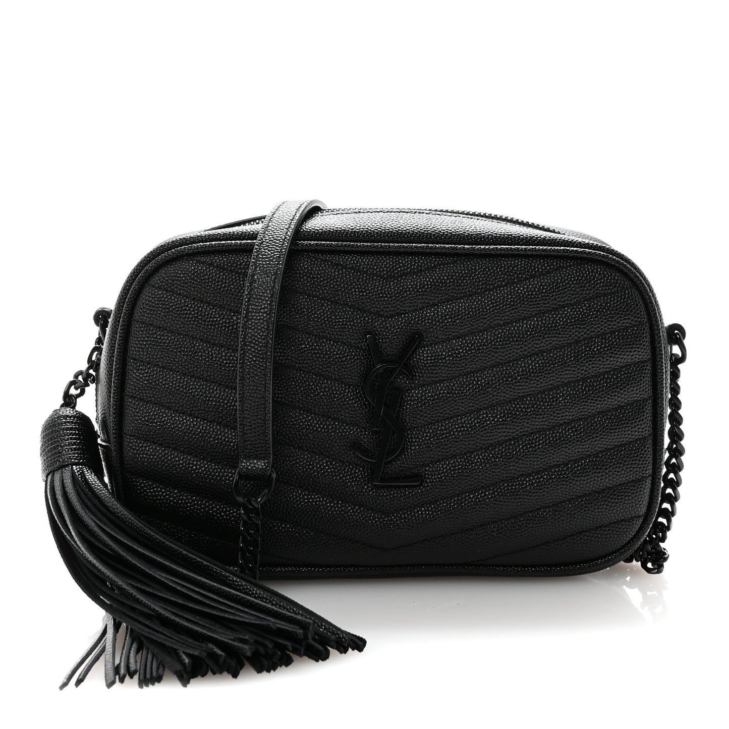 Grain De Poudre Matelasse Monochrome Monogram Mini Lou Camera Bag Black