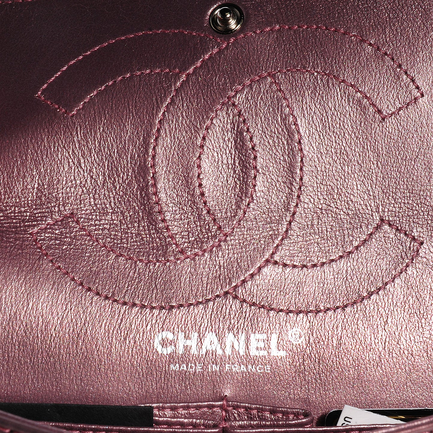 Calfskin 2.55 Reissue 226 Flap Metallic Rose Fonce