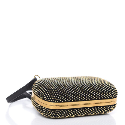 Alexander McQueen Suede Studded Skull Box Clutch Black 4 of 9