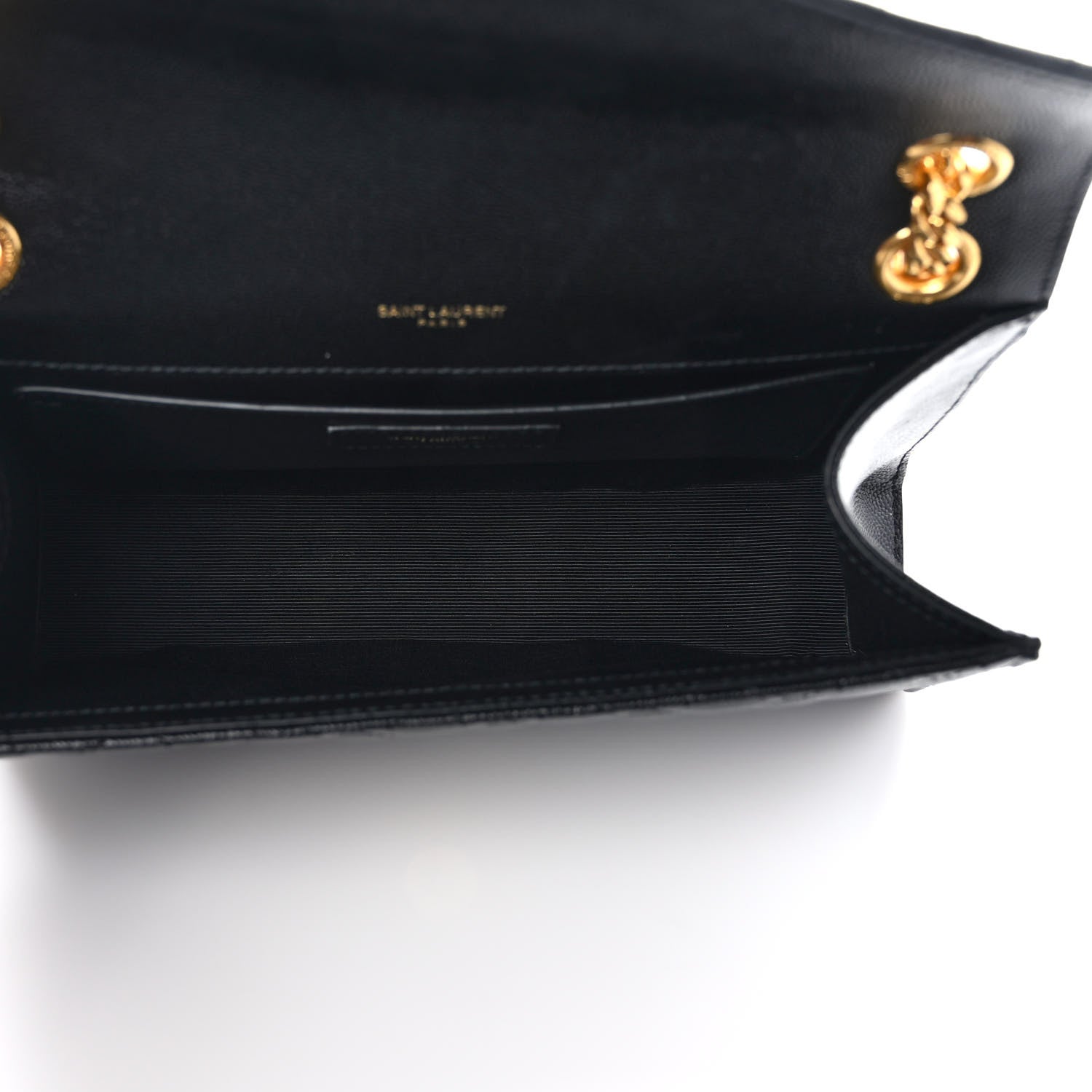 Saint Laurent Grain De Poudre Textured Mixed Matelasse Triquilt Medium Monogram Satchel Black 4 of 8