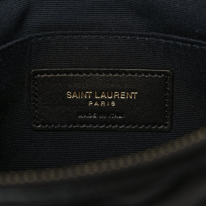 Saint Laurent Calfskin Matelasse Chevron Monogram A5 Wristlet Black 6 of 8