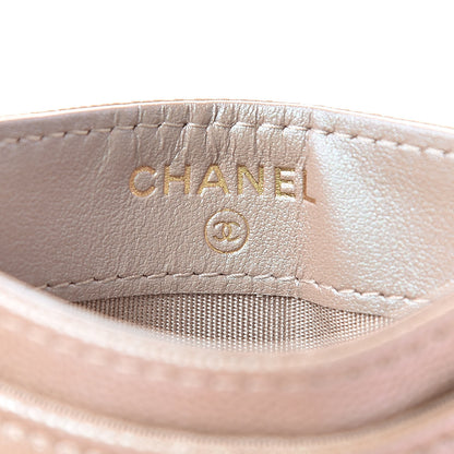 Chanel Iridescent Caviar Quilted Card Holder Beige 6 of 9
