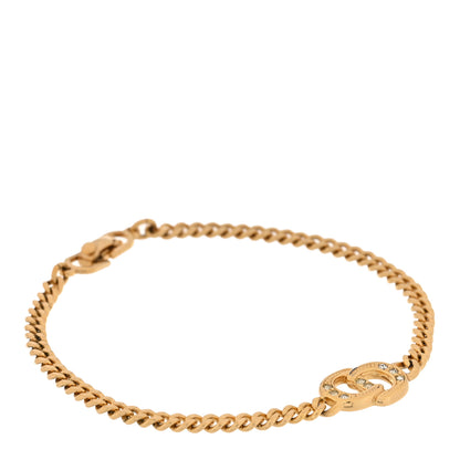 Christian Dior Crystal CD Chain Bracelet Gold 1 of 4