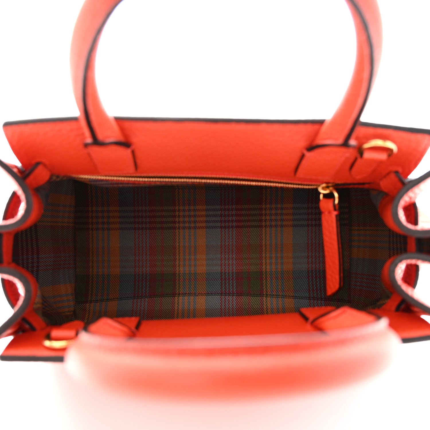 Mulberry Classic Grain Calfskin Belted Bayswater Tote Coral Orange 5 of 11