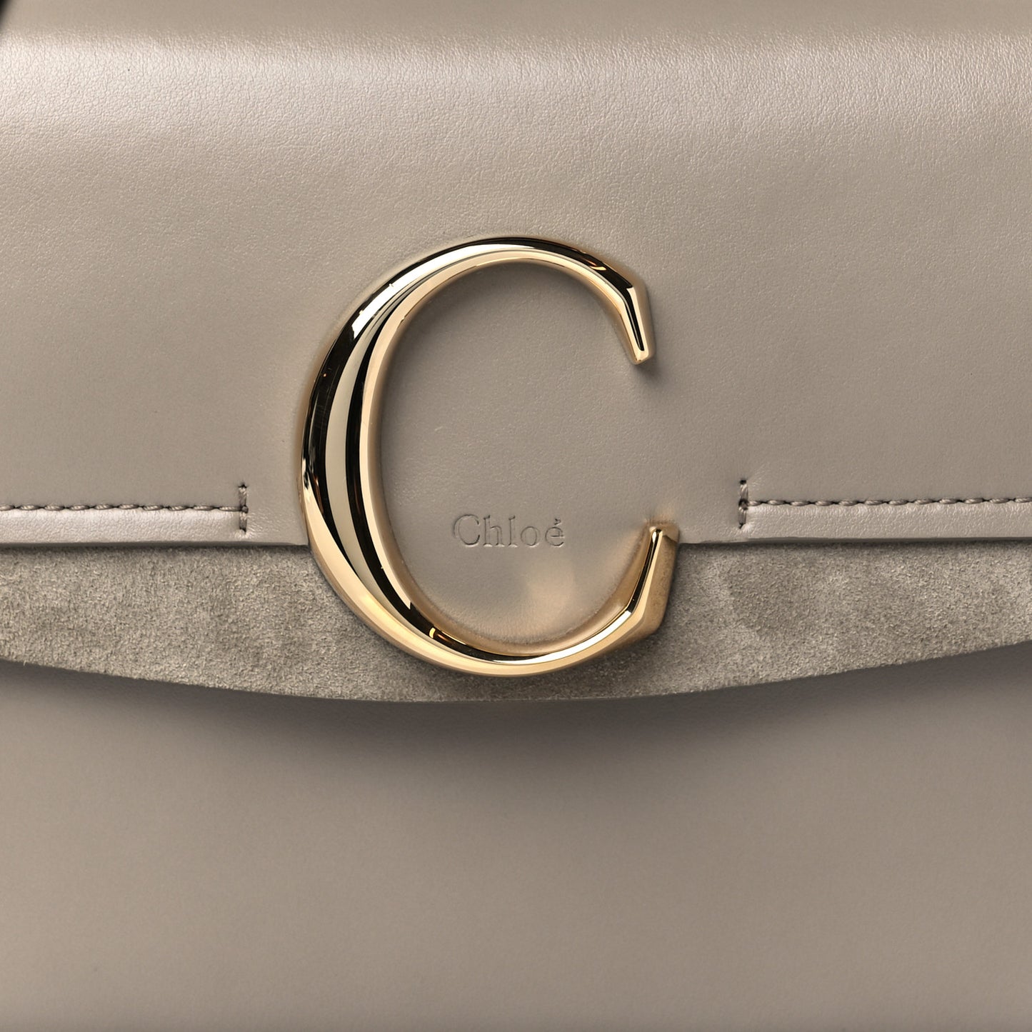 Calfskin Small C Double Carry Motty Grey