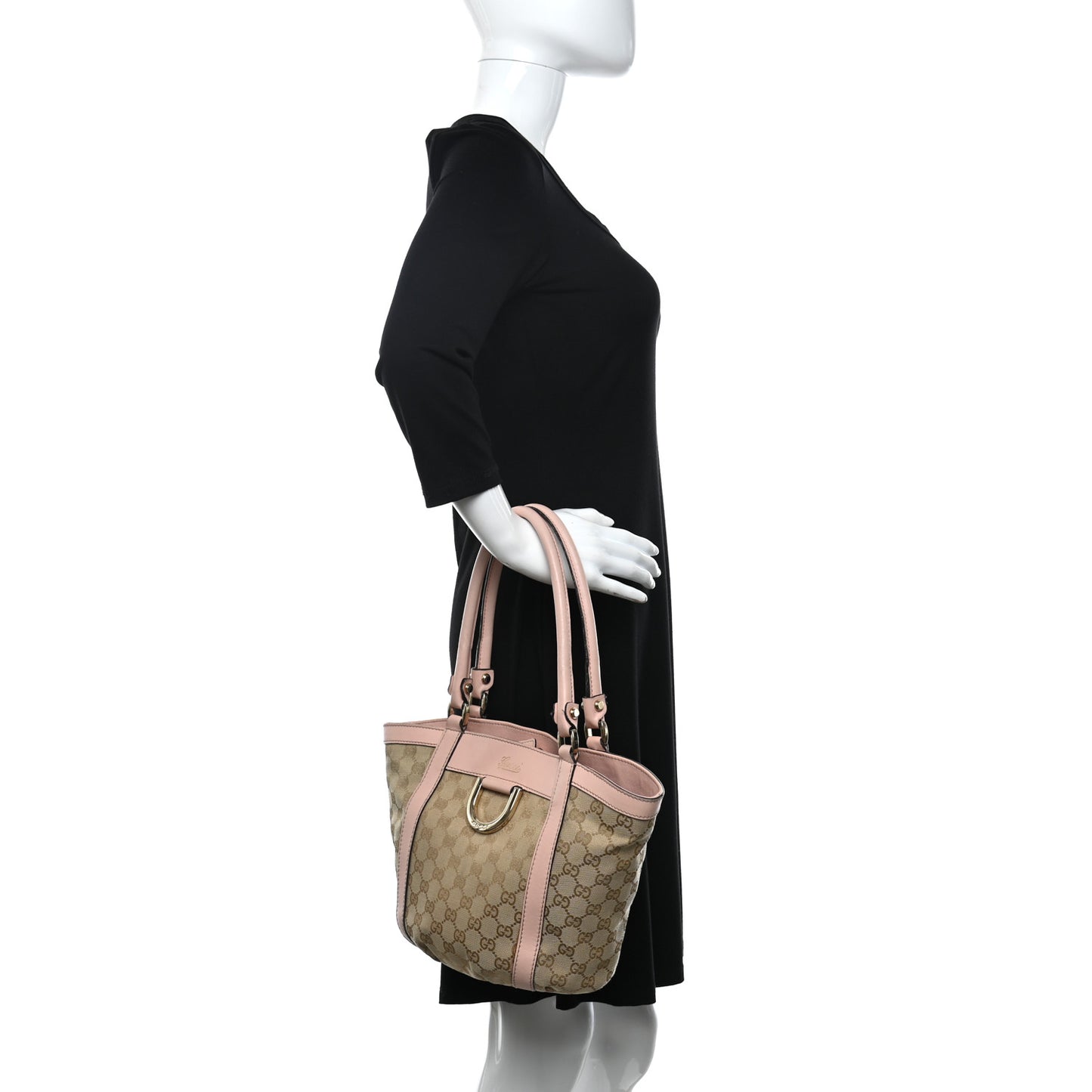 Monogram Small Gold D Ring Tote Pink