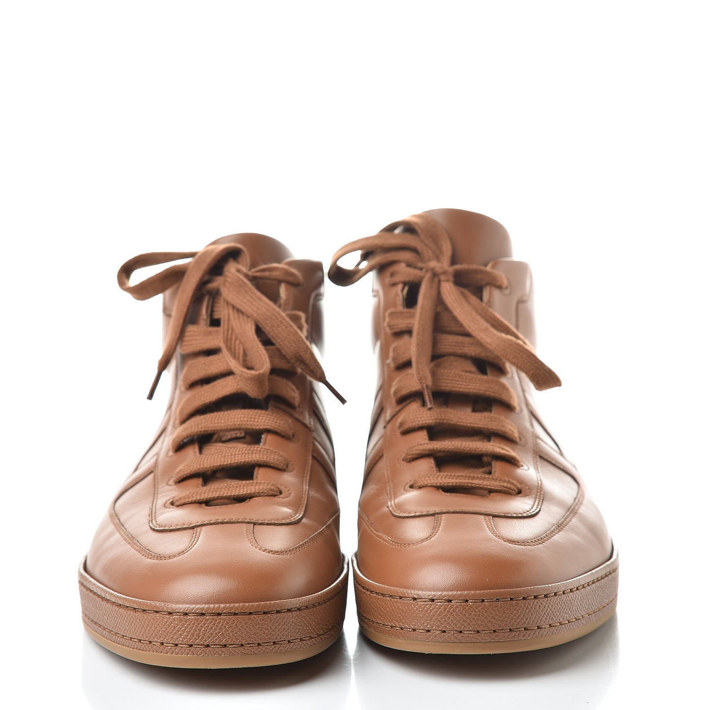 Calfskin Mens High Top Poker Sneakers 42 Naturel
