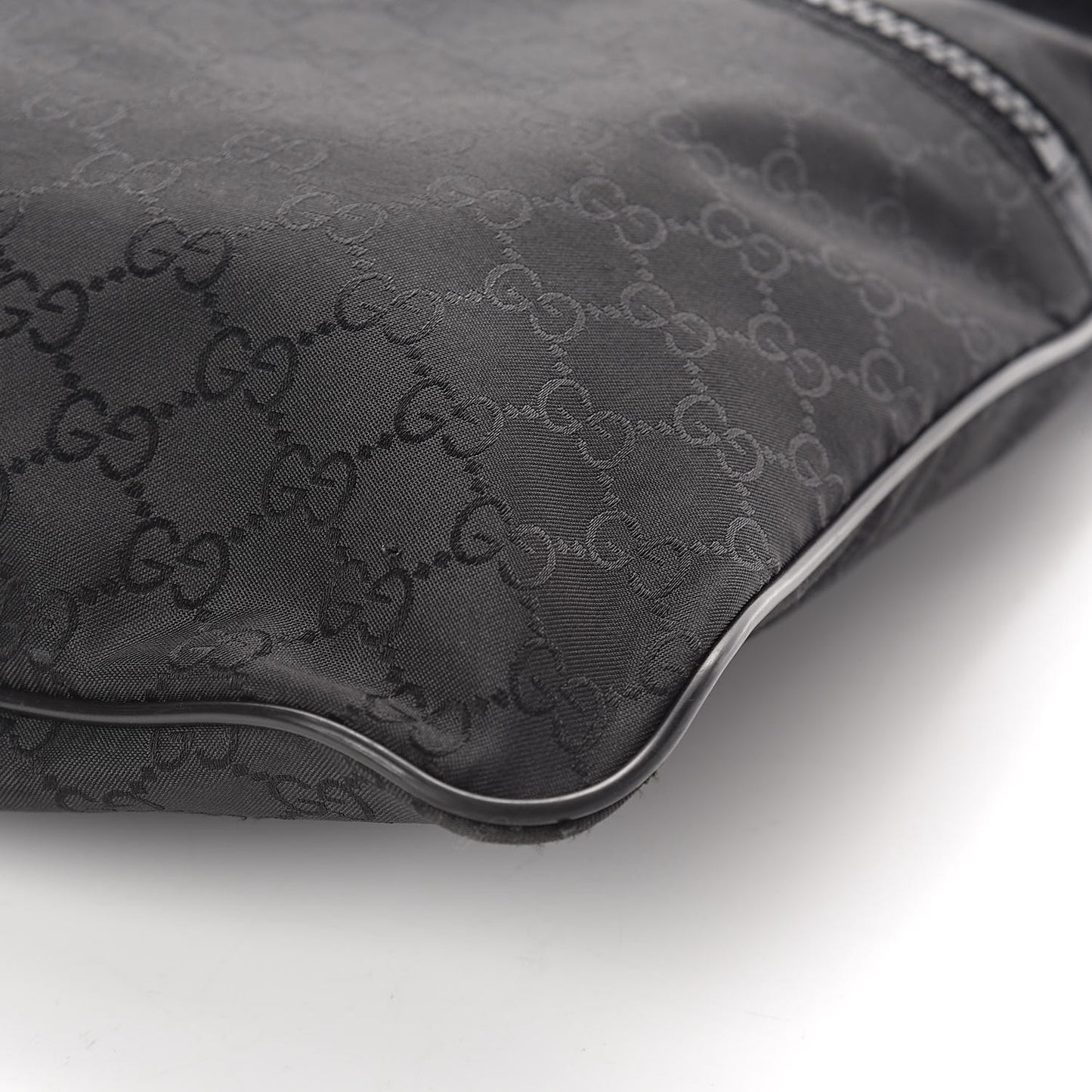 Nylon Monogram Small Flat Messenger Bag Black
