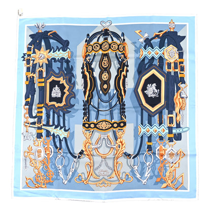 Hermes Silk Brides Et Destin Scarf 90 Blue Jean Mordore Ciel 1 of 4