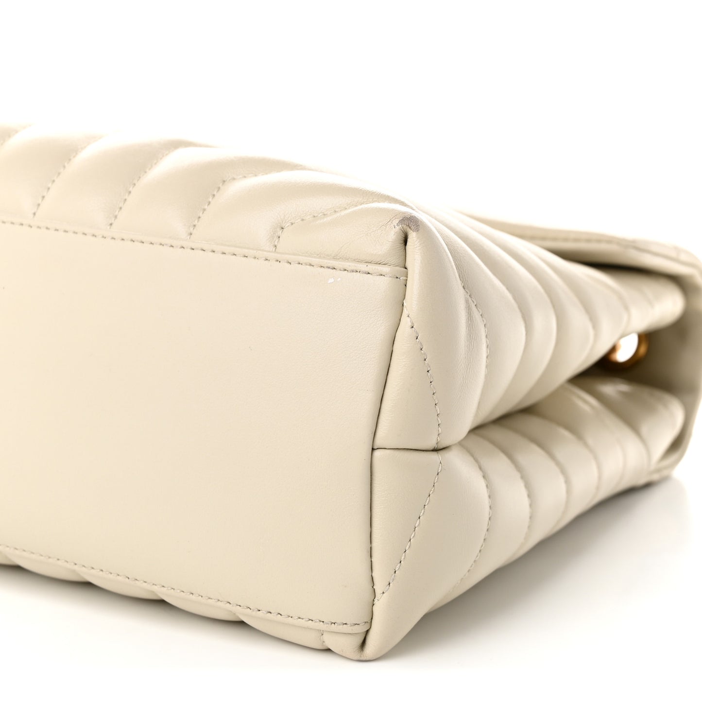 Calfskin Y Quilted Monogram Medium Loulou Chain Satchel Crema Soft