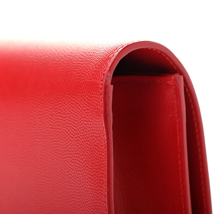 Saint Laurent Calfskin Classic Monogram Cassandre Clutch Rouge Orient 10 of 12