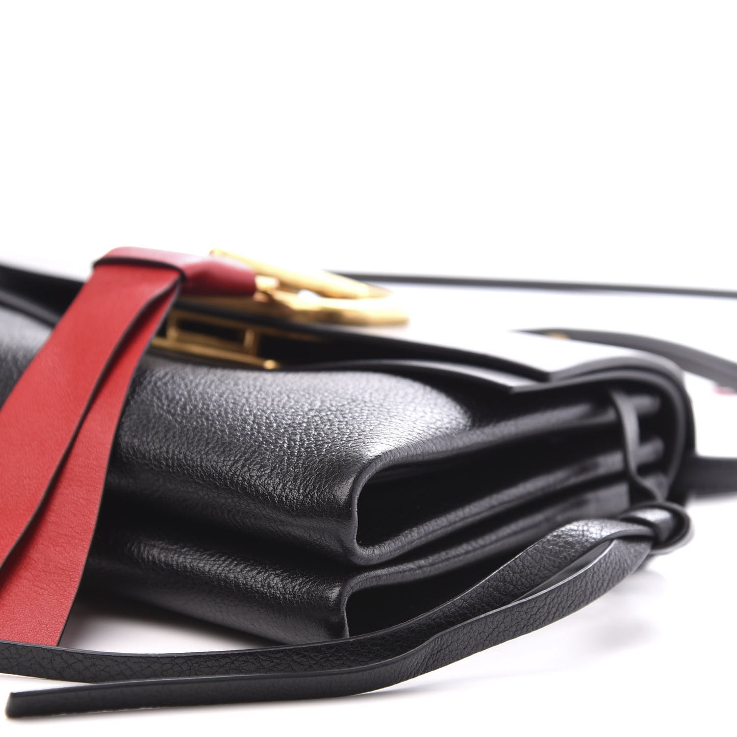 Smooth Calfskin Small VRing Crossbody Bag Black