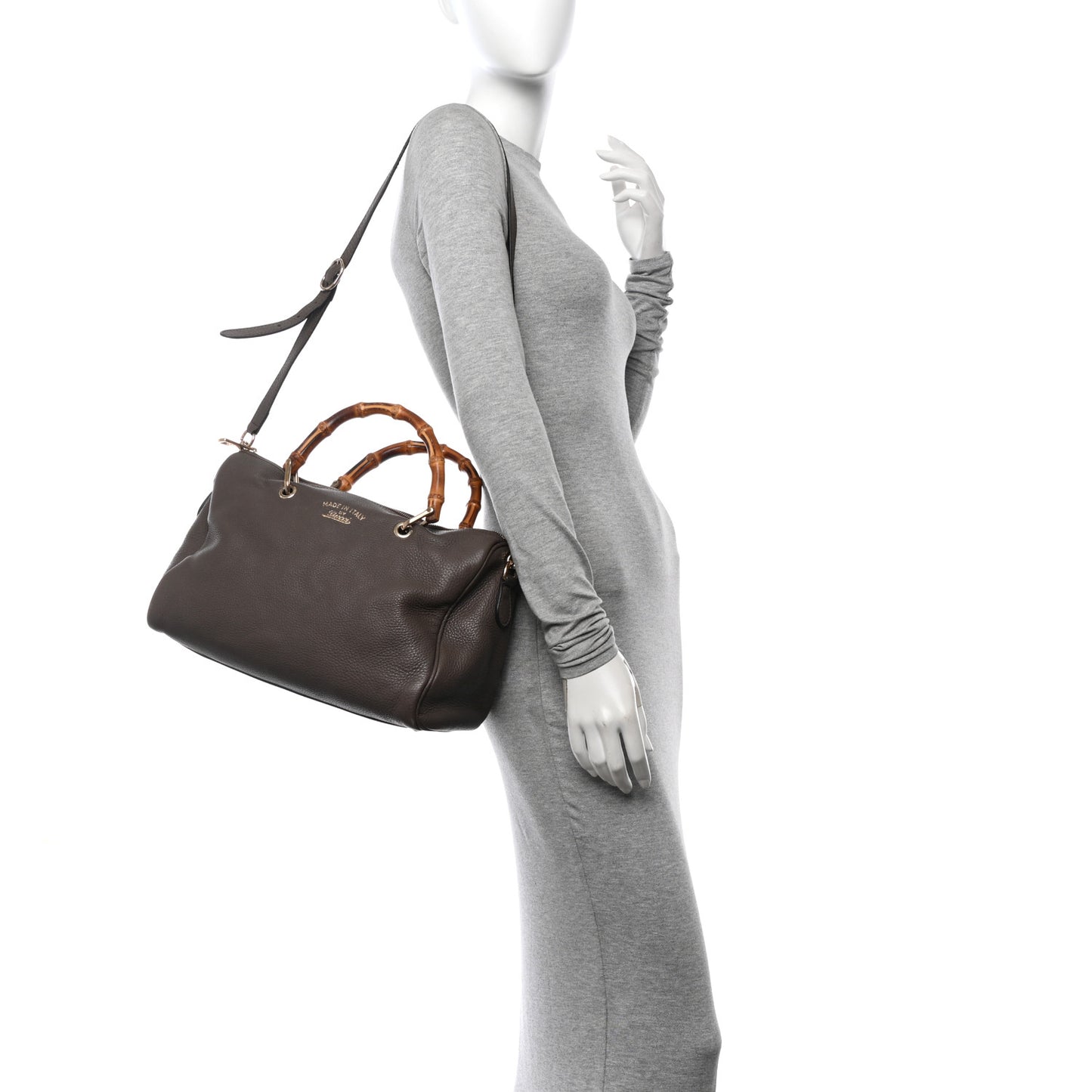 Calfskin Medium Bamboo Shopper Boston Taupe