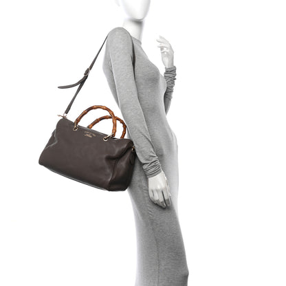 Gucci Calfskin Medium Bamboo Shopper Boston Taupe 2 of 12