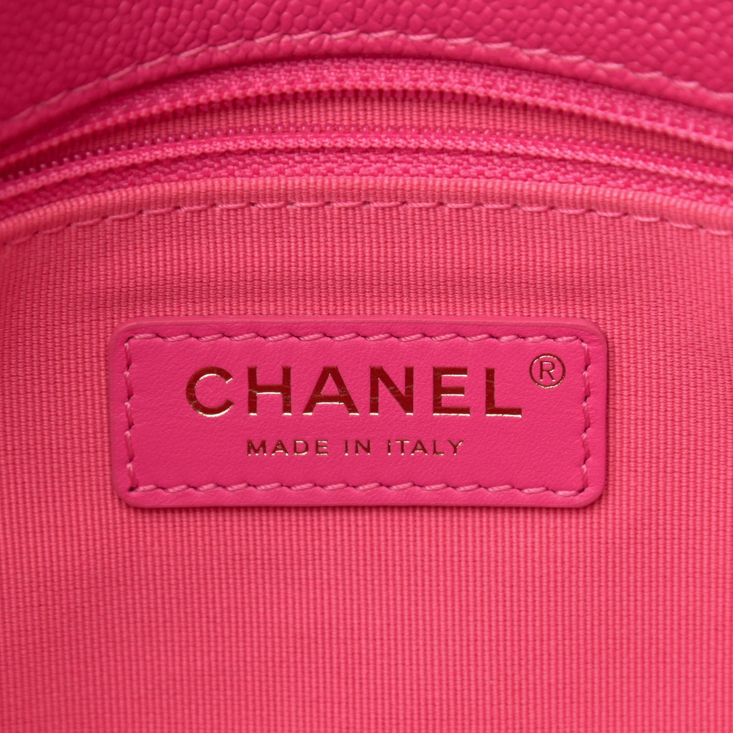 Shiny Caviar Quilted Small Chain Melody Flap Dark Pink