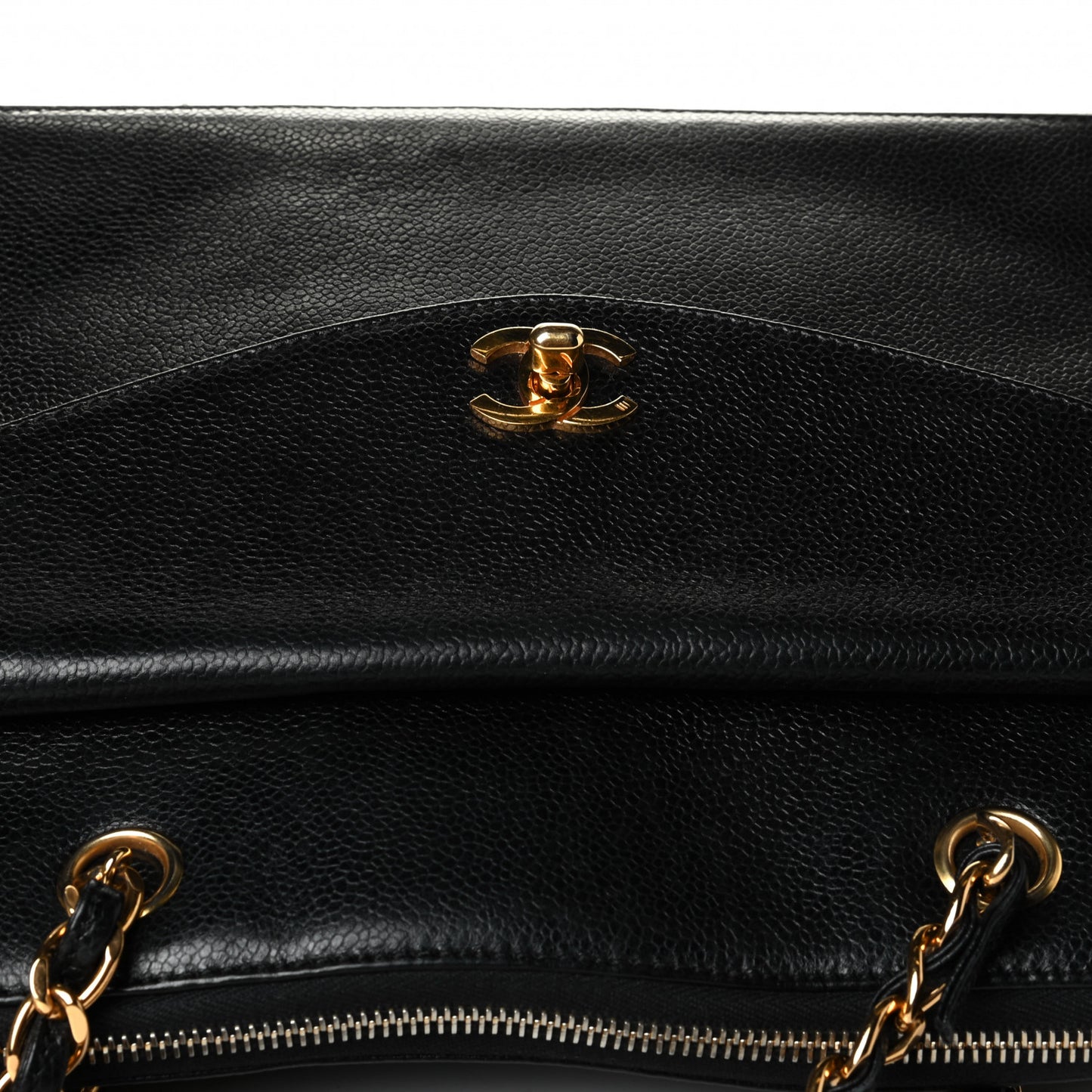 Caviar Flap Shoulder Bag Black