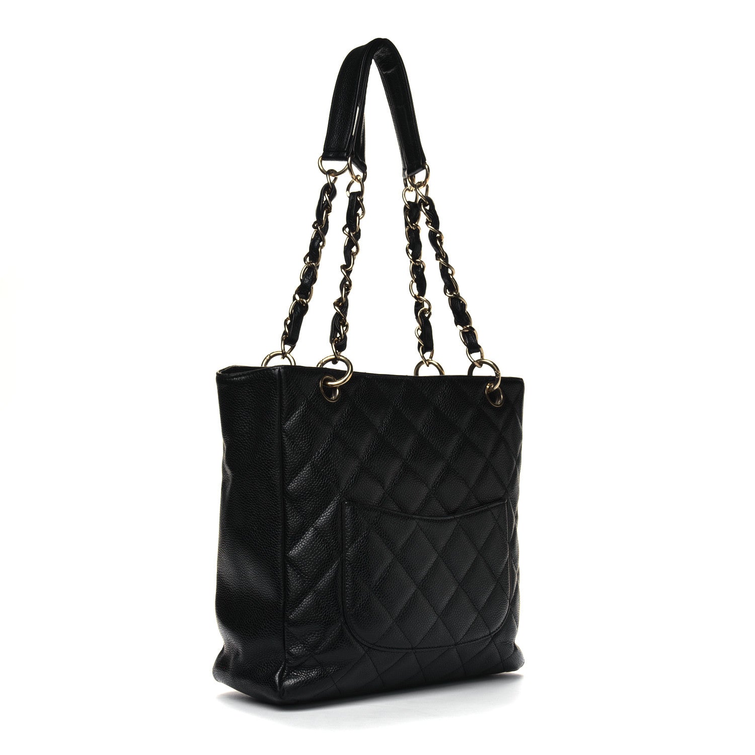 Chanel Caviar Quilted Petit Shopping Tote PST Black 2 of 6