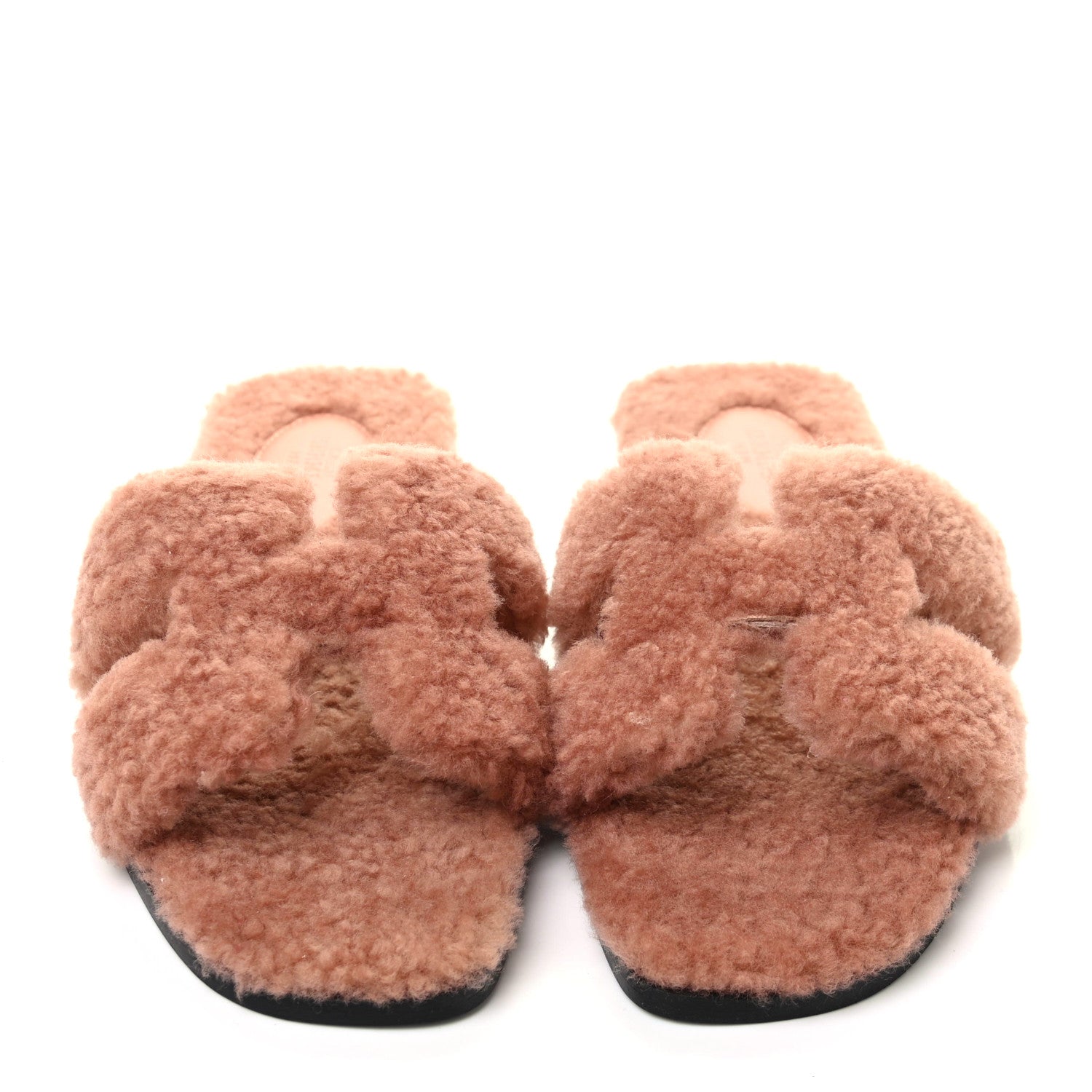 Hermes Woolskin Oran Sandals 37 Rose Aube 2 of 9