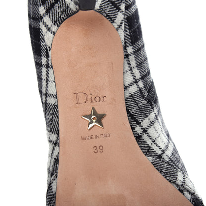 Christian Dior Canvas Tartan Gang Ankle Boots 39 Black 9 of 10