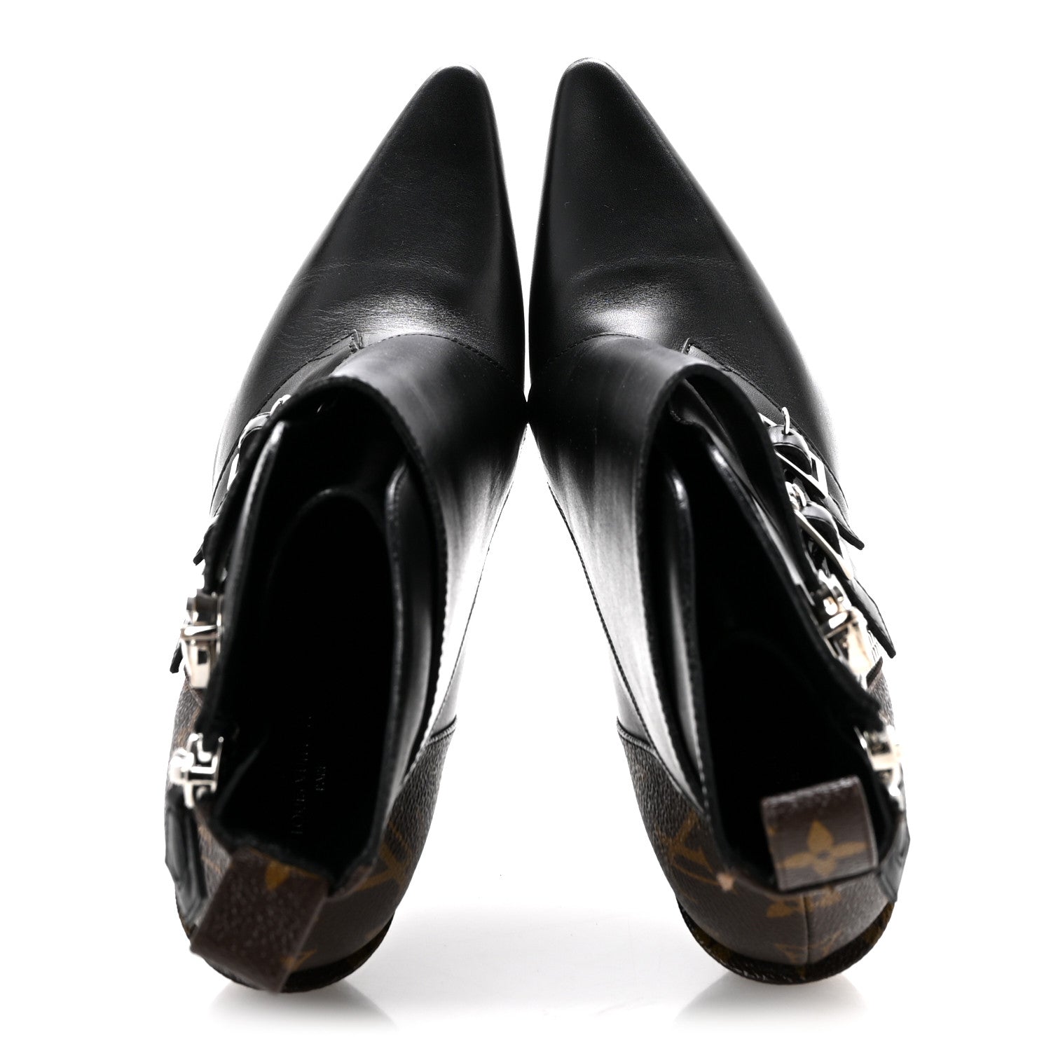 Louis Vuitton Calfskin Monogram Janet Ankle Boots 38 Black 2 of 11