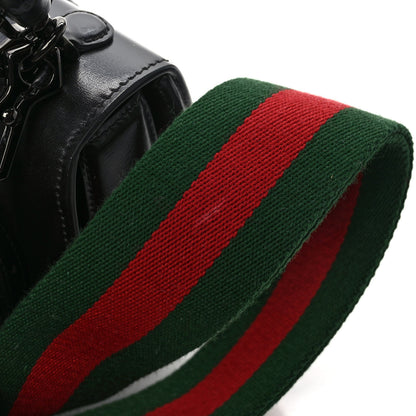 Gucci Boarded Dyana Lux Calfskin Web Monochrome Mini Bamboo 1947 Top Handle Bag Black 10 of 10