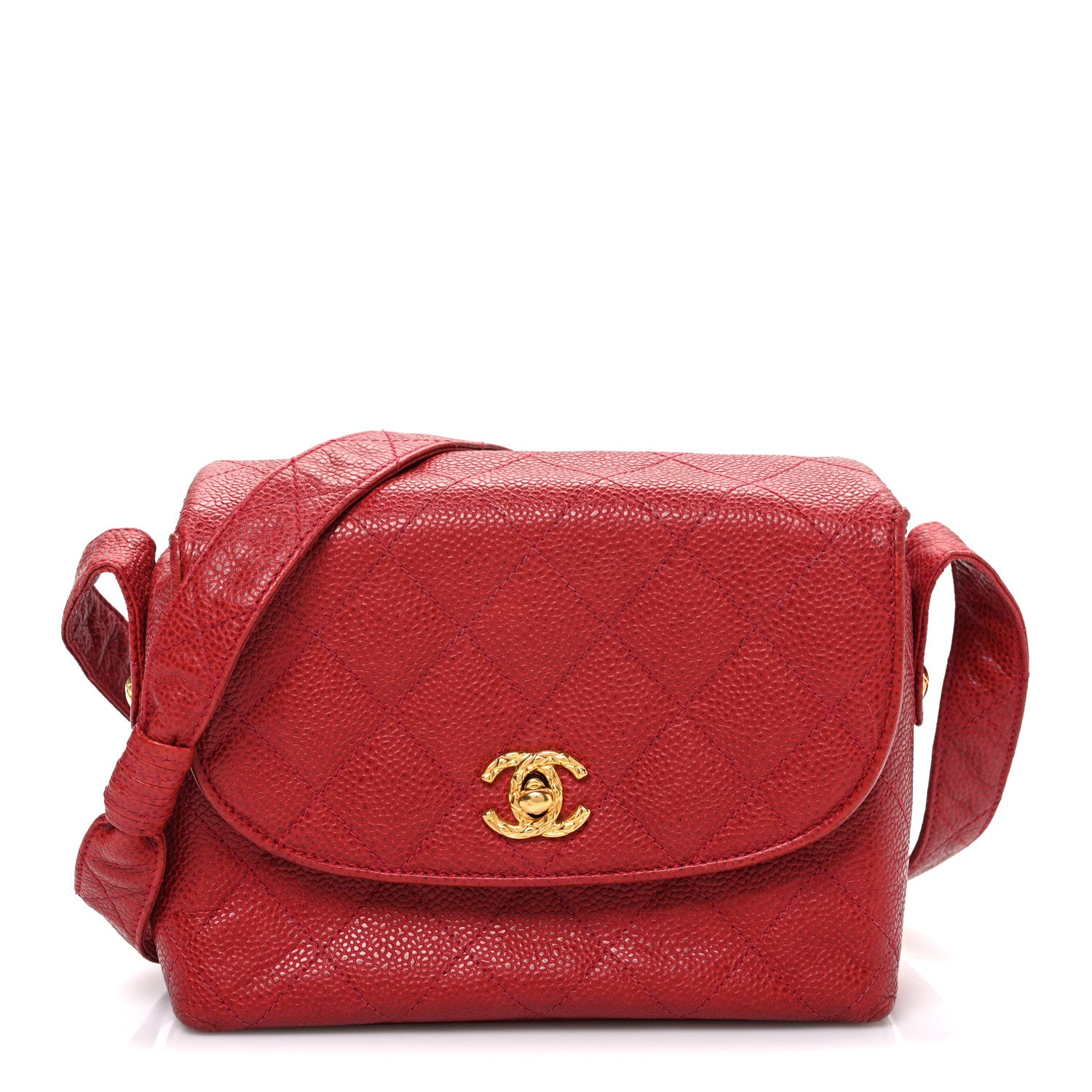 Chanel Caviar Quilted Shoulder Bag Red 1 of 11