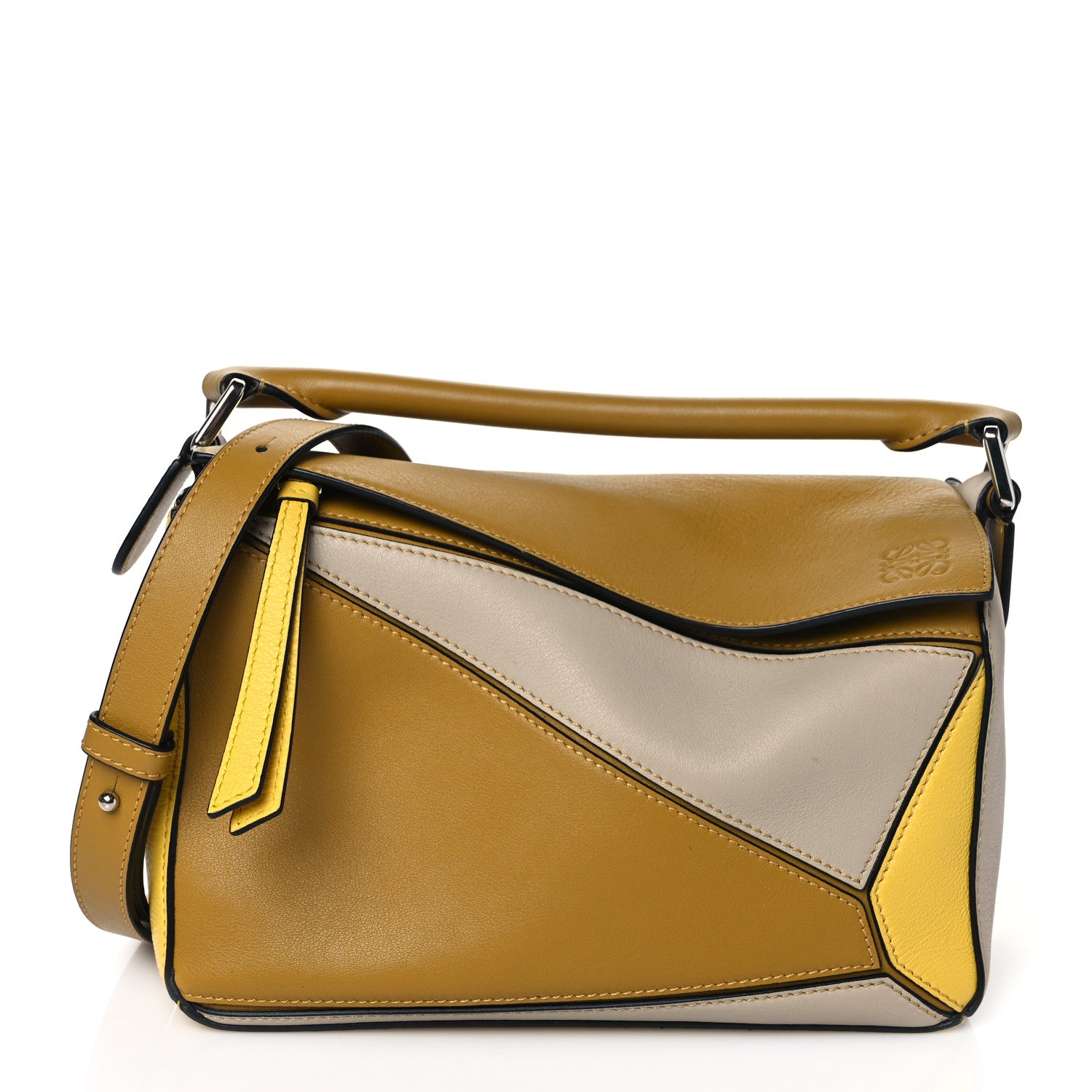 Loewe Grained Calfskin Small Puzzle Bag Ocre Yellow 1 of 9