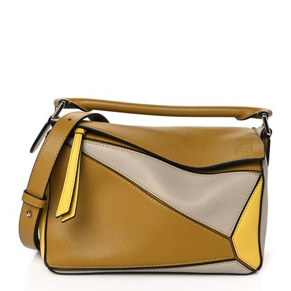 Loewe Grained Calfskin Small Puzzle Bag Ocre Yellow 1 of 9