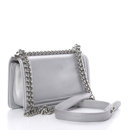 Chanel Metallic Lambskin LED Small Boy Flap Silver 3 of 17